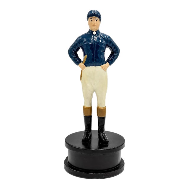 Equestrian Blue Standing Jockey Bottle Opener Barware For Sale