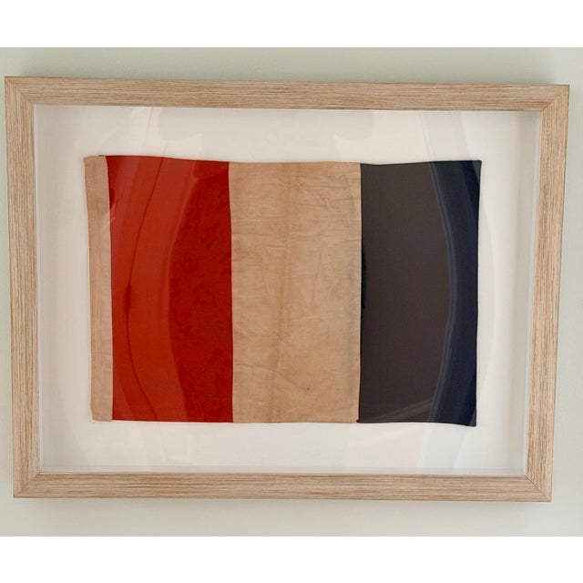 Set of 3 vintage signal flags nicely framed in whitewashed coastal style shadow box frames. These are great because of the...