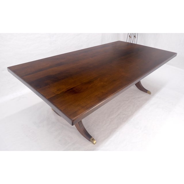 Traditional Large 51x96” Rectangle 2” Solid Maple c1940s Dining Conference Table MINT For Sale - Image 3 of 14