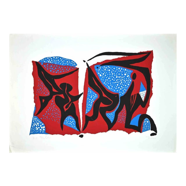Wladimiro Tulli, Abstract Composition, Original Screenprint, 1970s For Sale