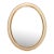 Vintage Oval Cream and Gold Painted Wood Wall Mirror For Sale