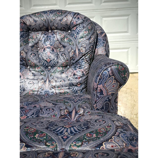 Vintage Down-Filled Custom Upholstered Chaise Lounge by Royal Upholstery For Sale In Chicago - Image 6 of 13