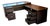 Mad-Men Industrial 1970s Black Metal & Rosewood Laminate L-Shaped Executive Desk With Storage For Sale