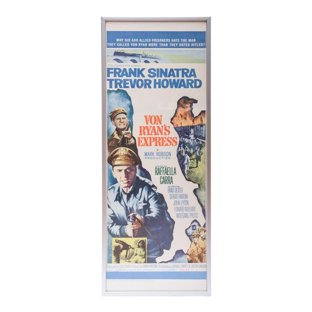 1965 Von Ryan's Express Fox Original Movie Poster, Framed For Sale