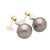 Black Pearl With Fancy Yellow & White Lily Cut Diamond Drop Earrings For Sale - Image 4 of 8