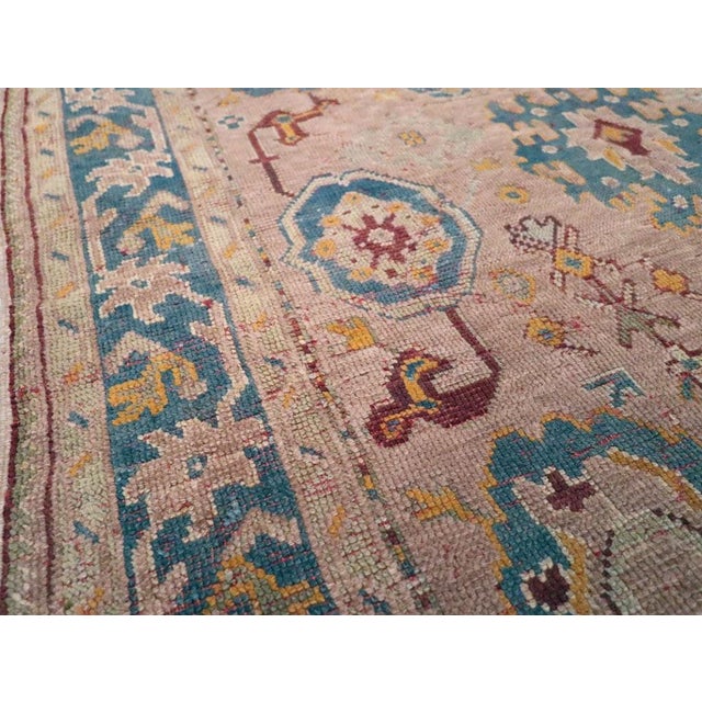 Turkish Antique Square Oushak Rug rug no.10341 For Sale - Image 3 of 4