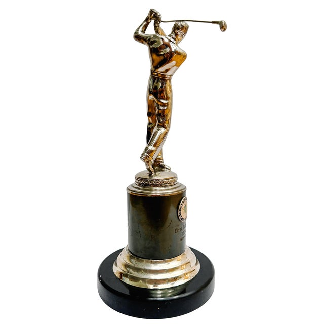 Mid-Century 1964 Oakmont Club Men's Championship Figural Golf Trophy For Sale - Image 4 of 8