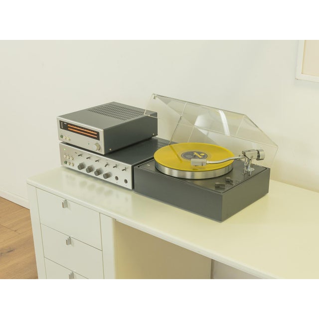 Legendary 1960s braun hi-fi system, consisting of a csv 500 stereo amplifier, a ce 250 tuner, and a rare pcs 5 turntable....