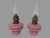Pair of Antique Victorian Pink Opaline Art Glass Oil Lamp Fonts For Sale - Image 12 of 12