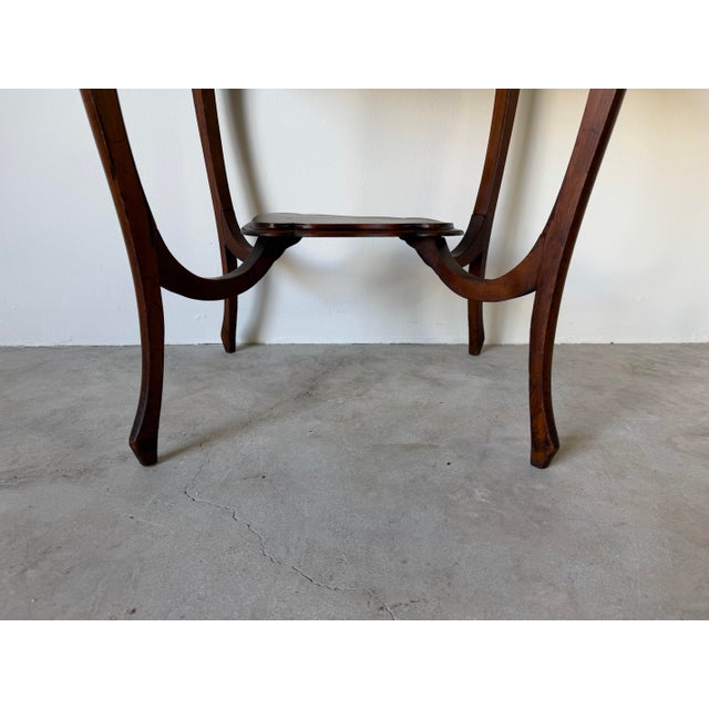 Antique Mahogany Two-Tier Serpentine Accent Table For Sale - Image 9 of 13