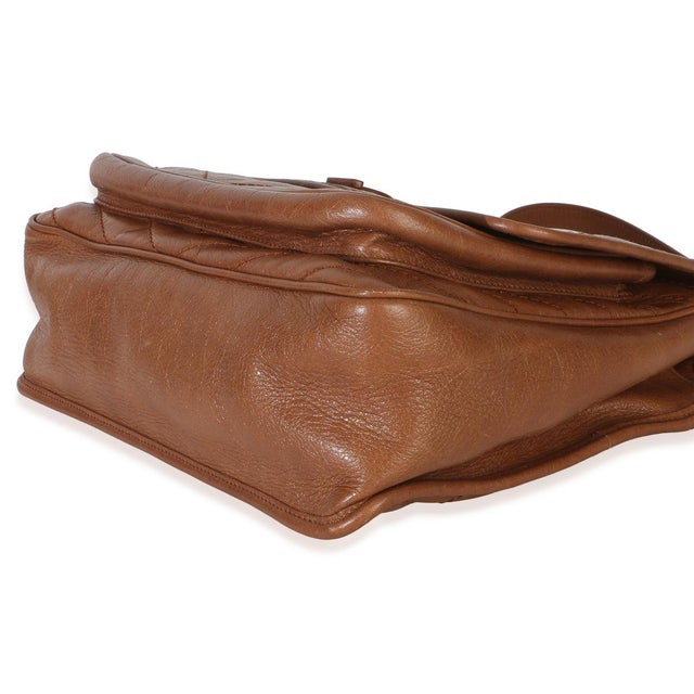 Animal Skin Caramel Crinkled Calfskin Matelasse Medium Niki Chain Satchel For Sale - Image 7 of 9