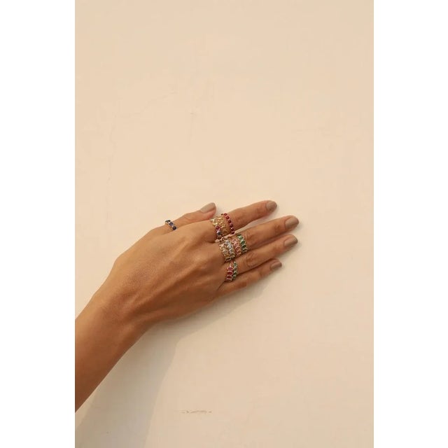 Ruby Half Eternity Band in 18 Karat Yellow Gold Size 5 For Sale - Image 10 of 11