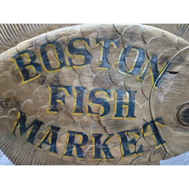 Brown Boston Fish Market Trade Sign For Sale - Image 8 of 12