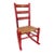 Early 20th Century Red Solid Wood Ladder Back Side Rocking Chair For Sale