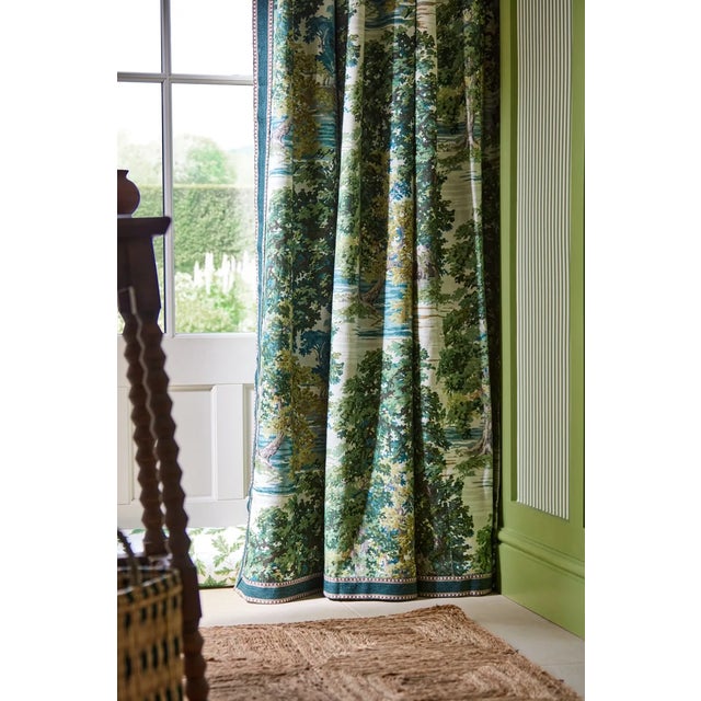 Traditional Sanderson Ancient Canopy Fabric in Moss - a Sample For Sale - Image 3 of 3