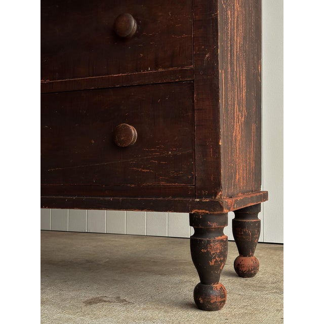 Late 19th Century Late 19th Century Antique Painted Pine Chest of Drawers, Original Surface For Sale - Image 5 of 17