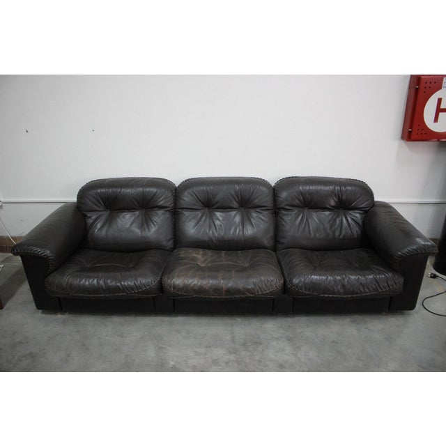 Adjustable DS-110 Three-Seater Sofa in Leather from De Sede, 1970s For Sale - Image 4 of 15