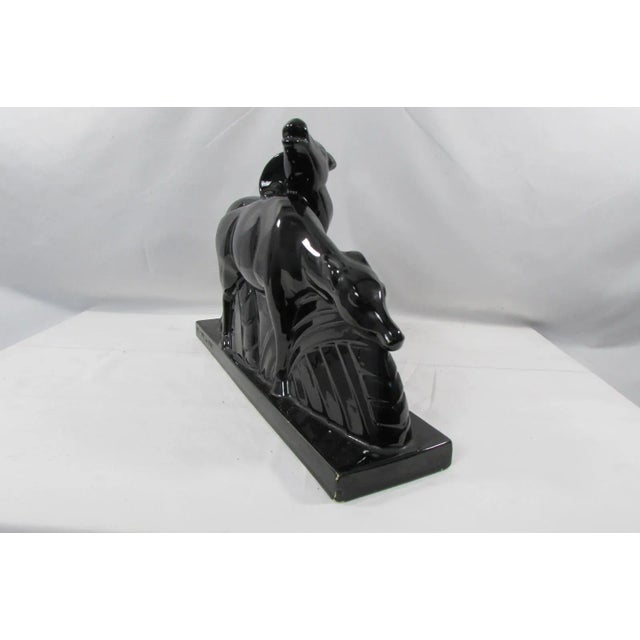 Black Black Ceramic Antelopes Sculpture by Lemanceau for Saint Clément, 1920s For Sale - Image 8 of 10