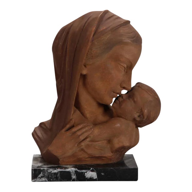 Johanne Dommisse Madonna and Child Terra Cotta Bust For Sale