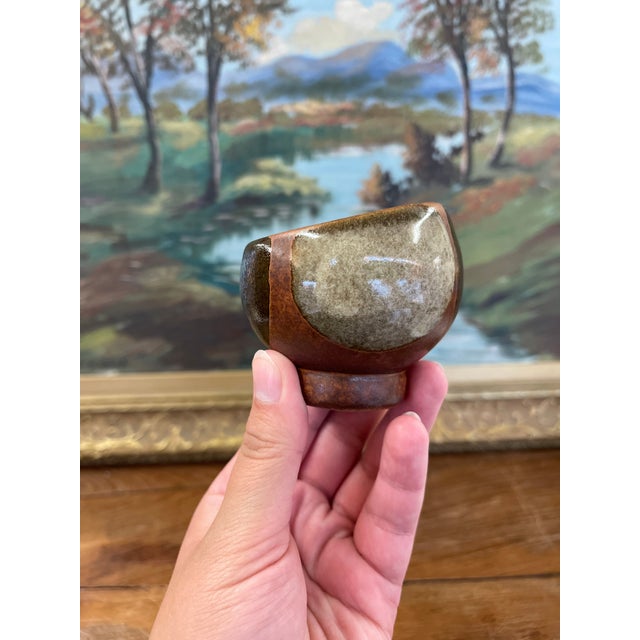 Vintage Mid Century Modern Studio Pottery Bowl With Earth Tone Glaze For Sale In Seattle - Image 6 of 10