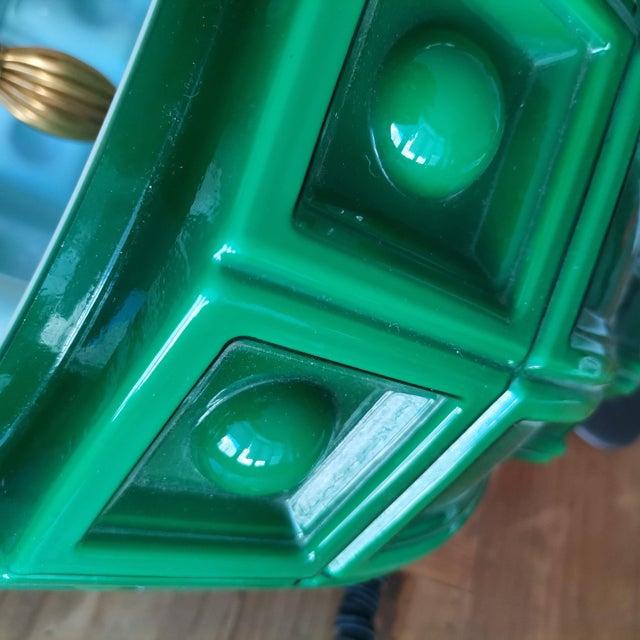 Large Scandinavia Pull Down Hanging Light in Green Glass by Helena Tynell for Flygsfors, 1960s For Sale - Image 16 of 18