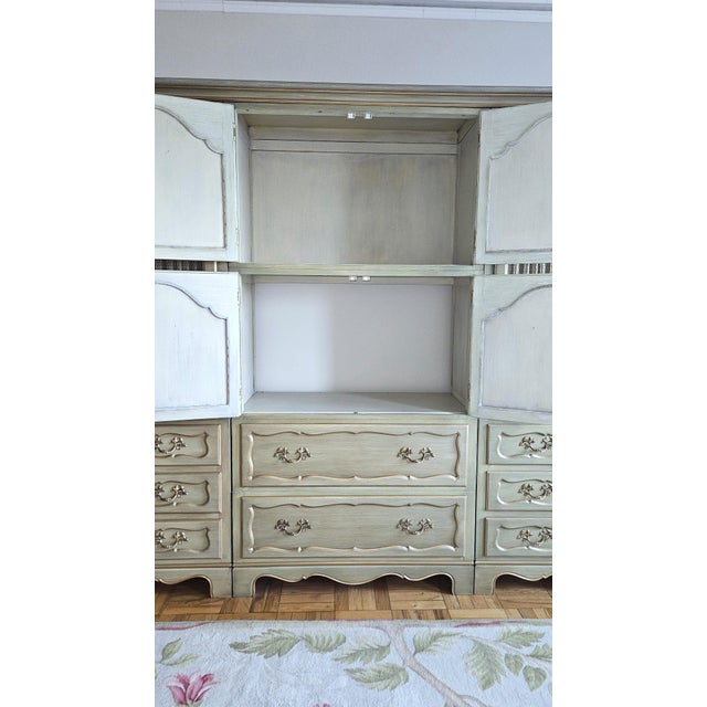 Mid 20th Century French Provincial Triple Armoire Wall Unit by Baker Furniture For Sale - Image 10 of 16