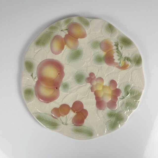 Earthenware Cake or Serving Dish with Fruit Motif from Salins, 1960s For Sale - Image 4 of 8
