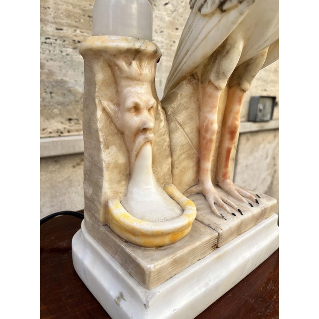 1930s Art Deco Alabaster Table Lamp, 1930s For Sale - Image 5 of 10