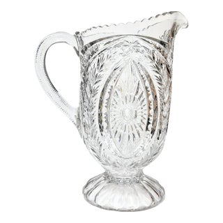 Early 20th Century Cut Glass Pitcher For Sale
