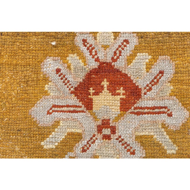 Textile 1920s Turkish Oushak Rug  Timeless Elegance and Artisan Craftsmanship For Sale - Image 7 of 10