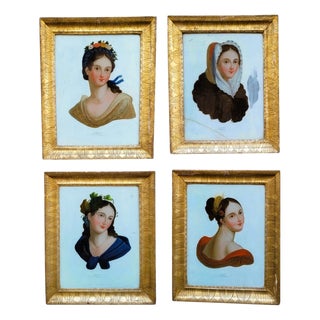 The 4 Seasons Allegories, 19th Century, Prints, Framed, Set of 4 For Sale