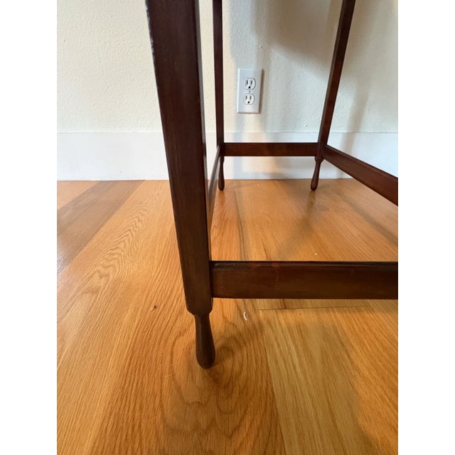 Burnt Umber 1900s English Rectangular Antique Mahogany Drop Leaf Side Table For Sale - Image 8 of 10