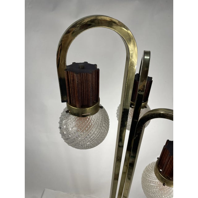 Vintage Italian Floor Lamp with Crystal Bowls, 1970s, 1960s For Sale - Image 10 of 13