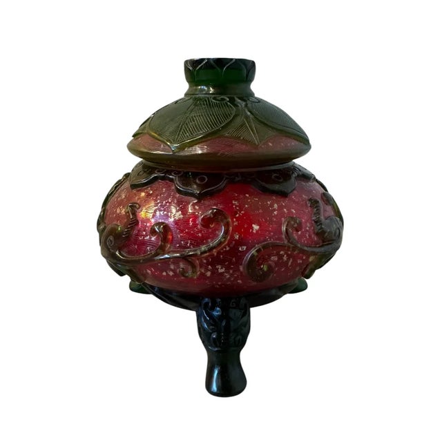 18th Century Qianlong-Style Peking Glass Censer For Sale - Image 4 of 15