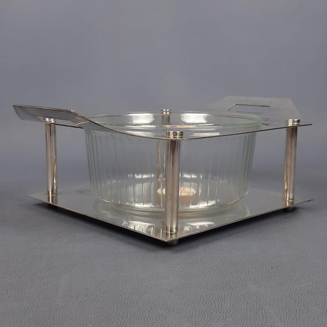 Silverplated Crystal Pyrex Food Warmer by Sovirel Modernariato, 1970 For Sale - Image 4 of 16