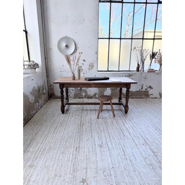 Farmhouse Table with Turned Pine and Birch Legs, 1960s For Sale - Image 3 of 18