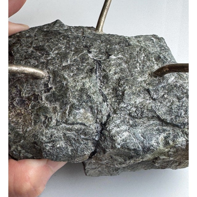 Stone Late 20th Century Unique Mother of Pearl Shell Compote or Food Stand Over Stone 6.25"x7.5" For Sale - Image 7 of 10