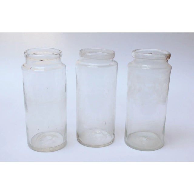 Early 19th Century French Antique Blown Cylindrical Clear Glass Jar - Ten Available For Sale - Image 5 of 13