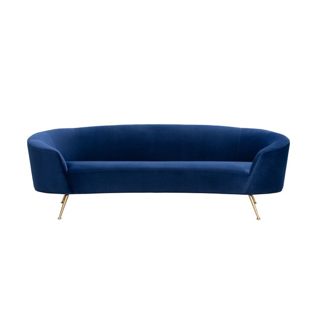 Pasargad Home Vision Collection Navy Velvet Sofa Chairish
