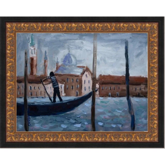 Wood The Gondolier, Contemporary Impressionist Oil Seascape For Sale - Image 7 of 8