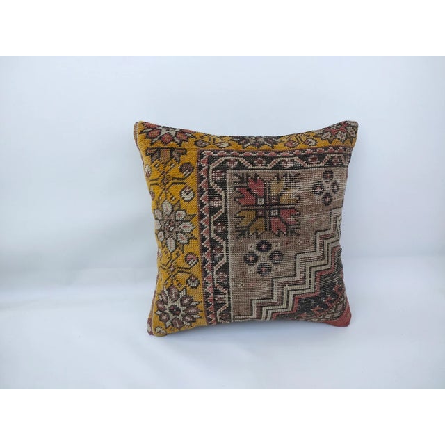 Decorative Turkish Anatolian Rug Pillow Cover 20"x20" For Sale - Image 4 of 11