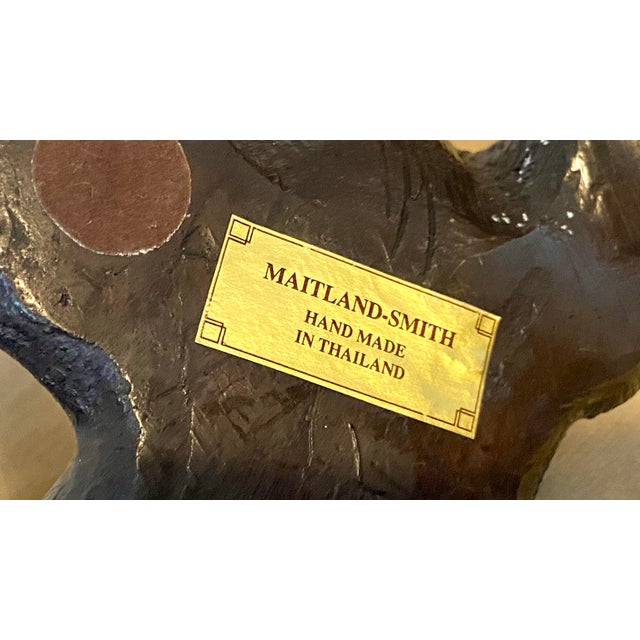 1980s Maitland Smith Bronze Tiger Sculptures - a Pair (2) For Sale In Savannah - Image 6 of 7