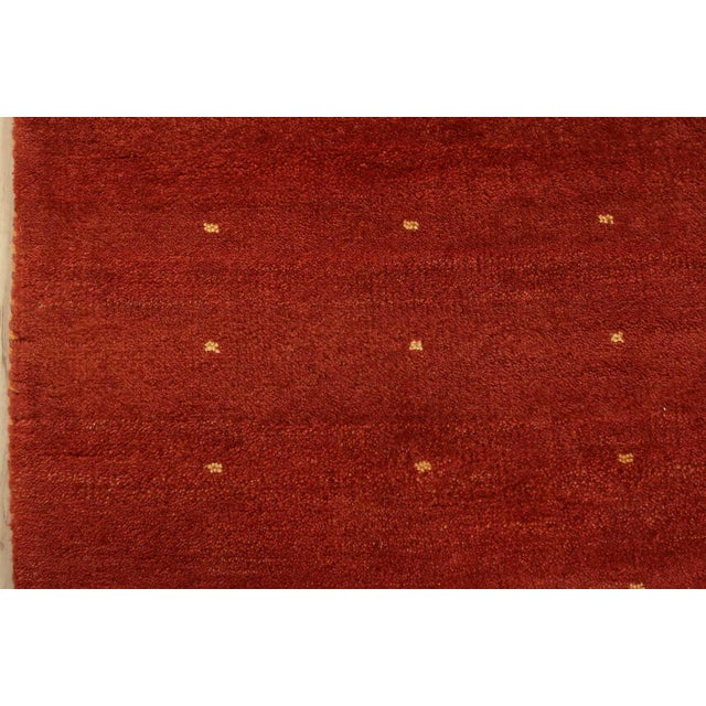 Gabbeh Runner 3’1” X 9’11” Red Wool Contemporary Hand-Knotted Oriental Rug For Sale - Image 9 of 13