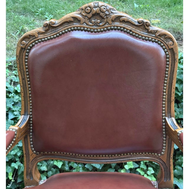 Wood Vintage Carved French Fauteuil Armchair For Sale - Image 7 of 10