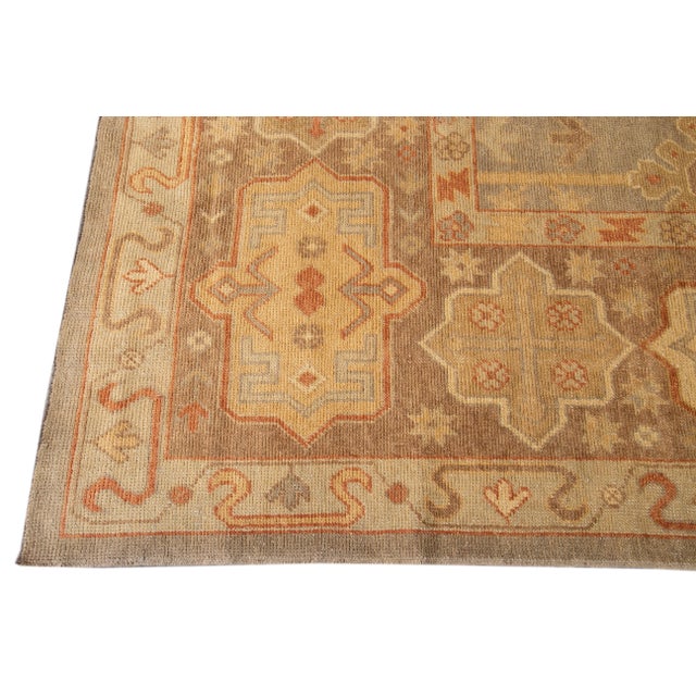 21st Century Turkish Oushak Long Wool Rug For Sale In New York - Image 6 of 13
