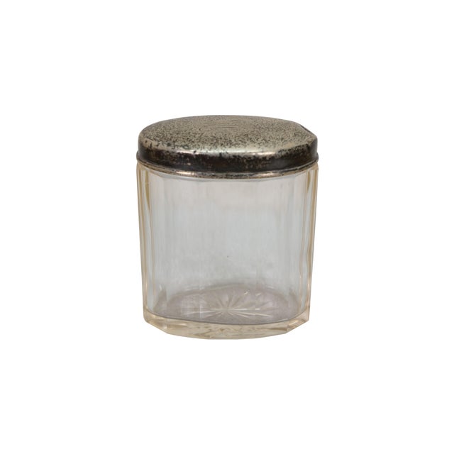 Antique 19th century Gorham Mfg Co. sterling silver lidded cut glass vanity / powder / dresser jar. Dimensions: 2.75" x...