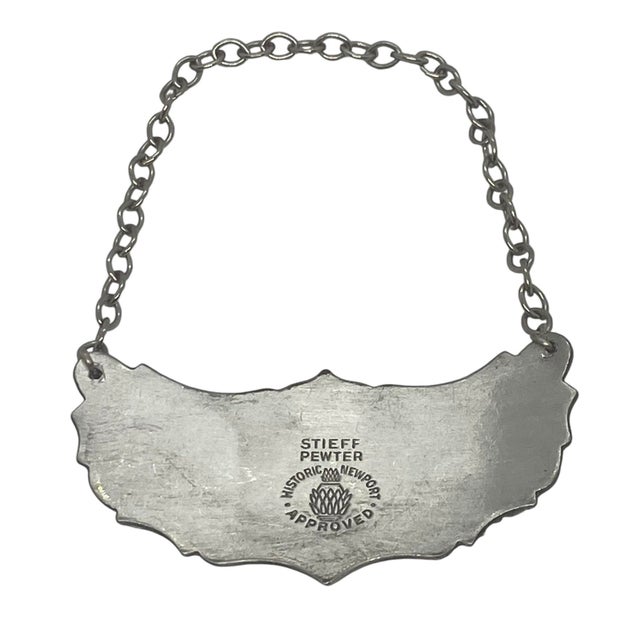 Mid 20th Century Mid 20th Century Vintage Stieff Pewter Vodka Decanter Label Tag For Sale - Image 5 of 10