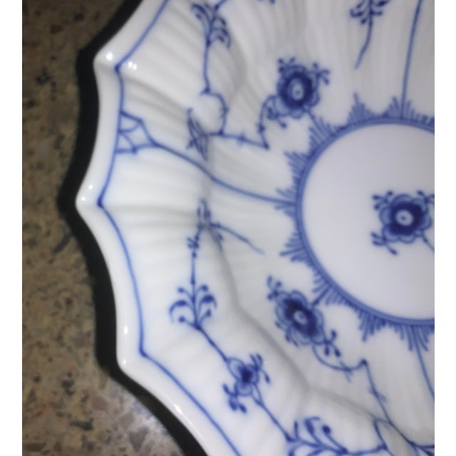 Royal Copenhagan 1950s Royal Copenhagen Blue Fluted 16 Point Bowl 140 For Sale - Image 4 of 5