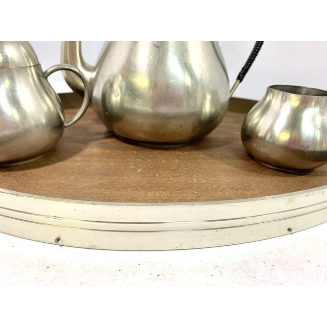 Vintage Meeuws & Zoon Den Haag Pewter Tea Service Set Tray Teapot