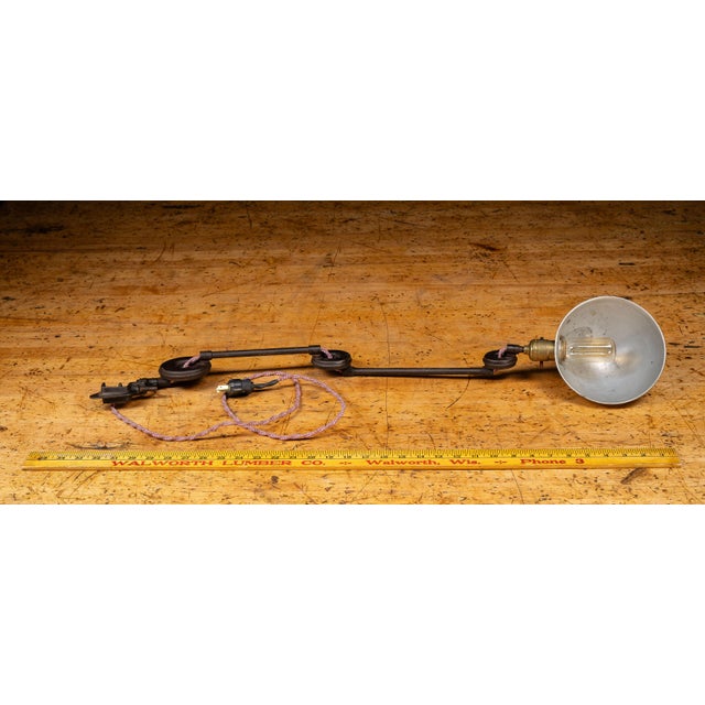 Vintage Industrial Articulating Table Mount Task Lamp For Sale - Image 9 of 9